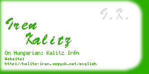 iren kalitz business card